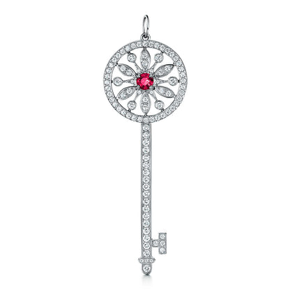 TIF60664145 round diamond star key pendant