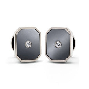 HW-ZAL9277930 small octagonal cufflinks, single diamond