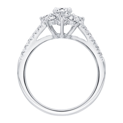 HW-FRDPNA003SF snowflake inlaid stone ring, extra small size, eight circumferences, half arm, crossed four prongs