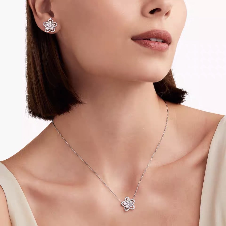 GLF-RGE1669 five-leaf flower earrings
