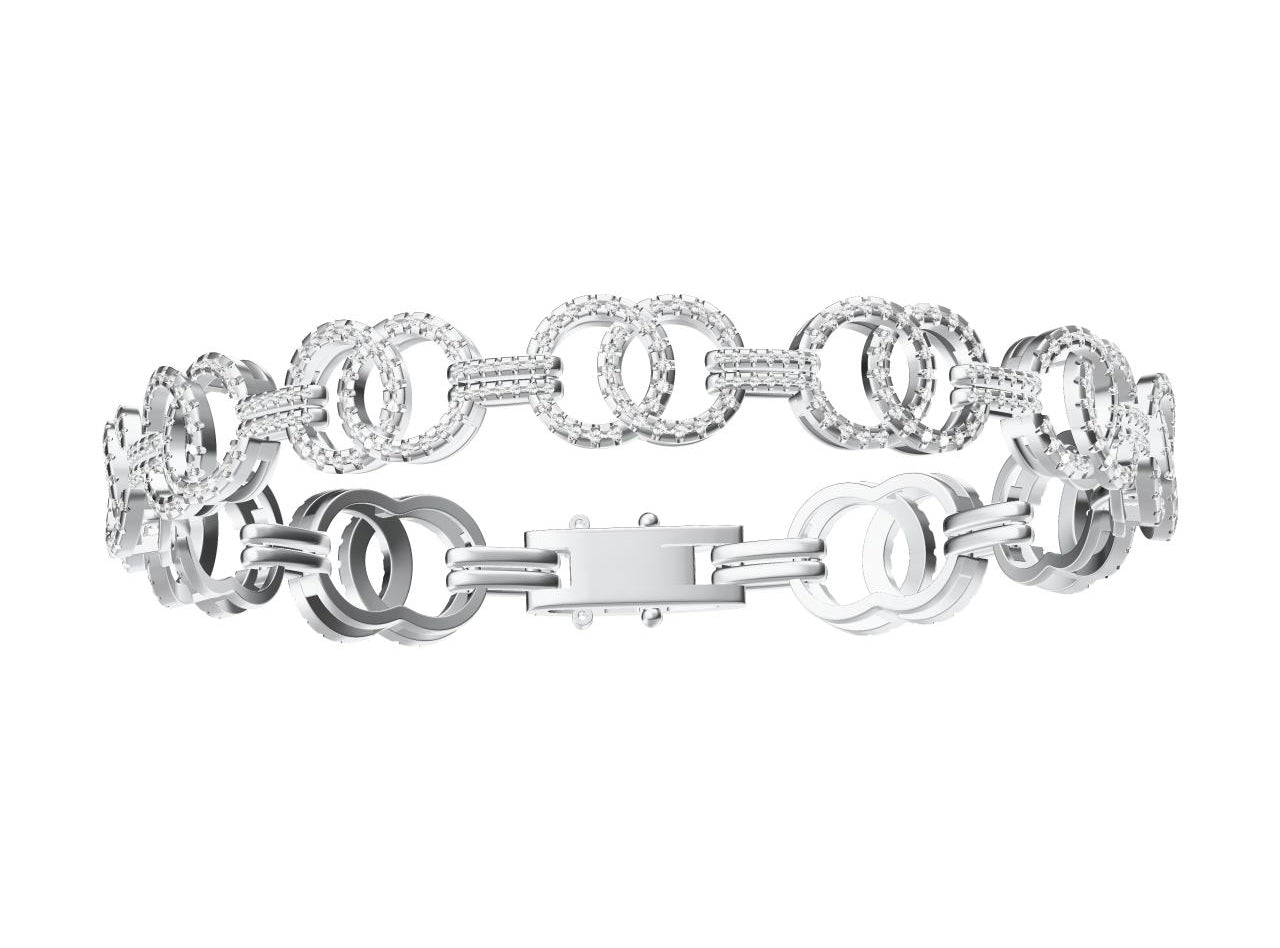 XNE-CN760767 Double C Full Diamond Bracelet