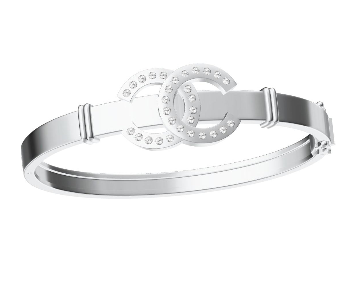 XNE-CN217098 Double C round diamond bracelet