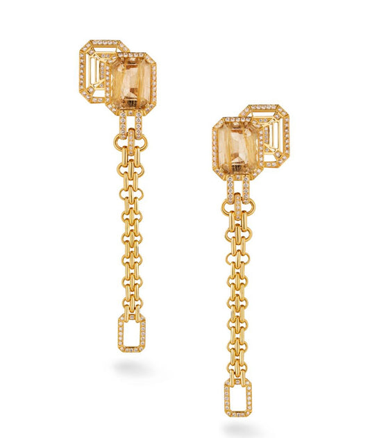 XNE-J11121 Colorful stone chain ear clap