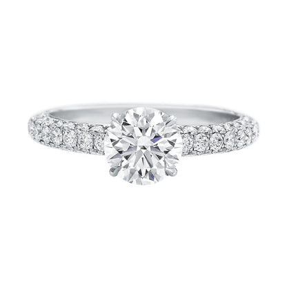 HW-RGDPRD030BRLN-shaped setting diamond ring, crossed four prongs, full bezel straight arm