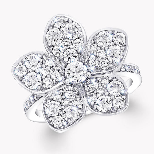 GLF-RGR852 five-leaf flower ring