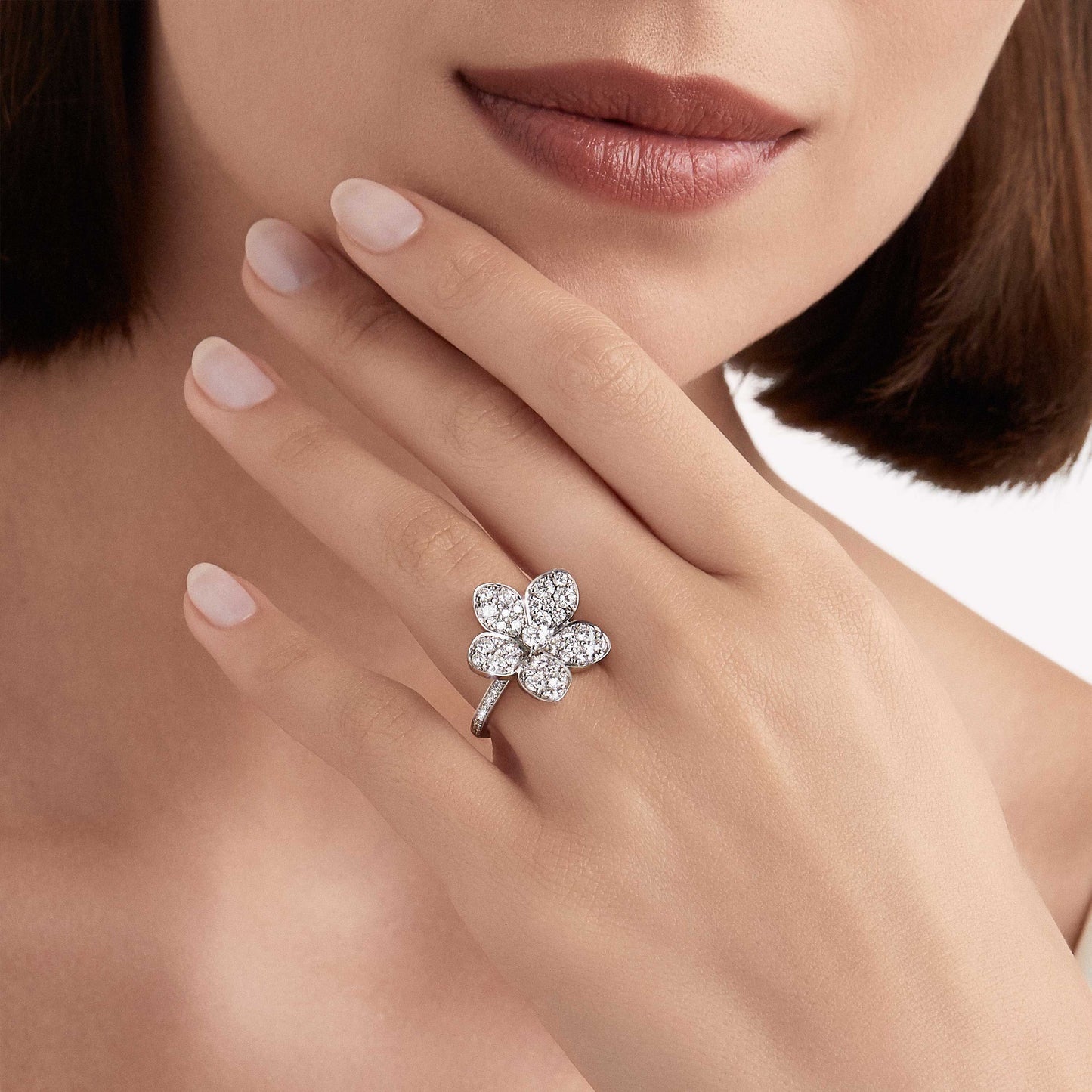 GLF-RGR852 five-leaf flower ring