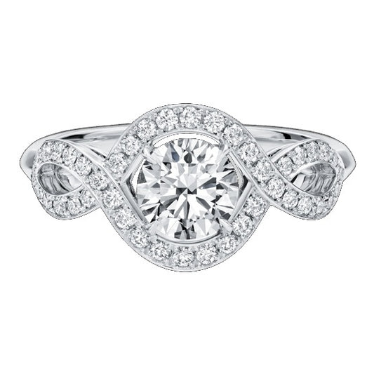 HW-RGDPRD005LC (small) twisted 8-figure diamond ring, crossed four claws