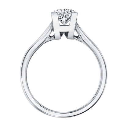 HW-RGDPRD005HWL婚戒0.6ct、光金尖直臂、交叉四爪