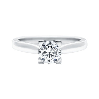 HW-RGDPRD005HWL婚戒0.6ct、光金尖直臂、交叉四爪