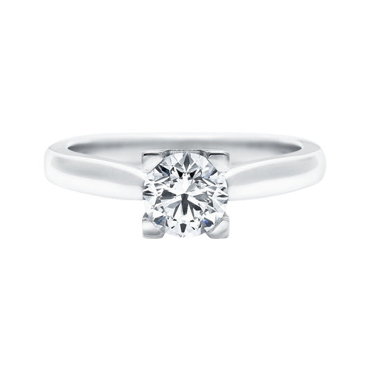 HW-RGDPRD005HWL婚戒0.6ct、光金尖直臂、交叉四爪