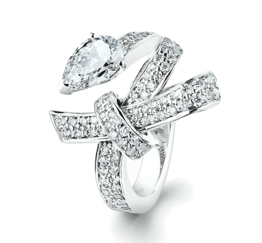 XNE-J60992 bow drop diamond ring