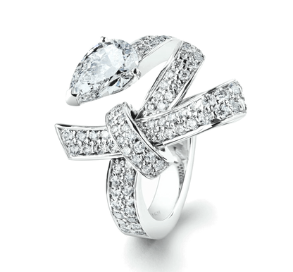XNE-J60992 bow drop diamond ring