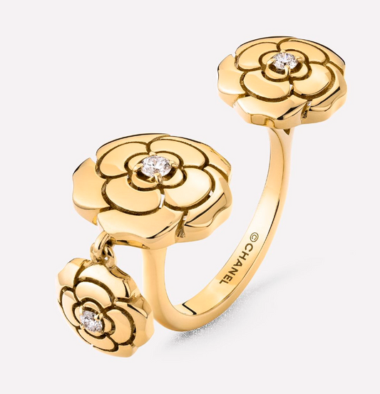 XNE-J11873 Camellia three-flower fork arm ring