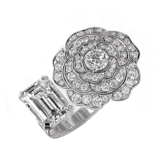 XNE-J12567 camellia wave body small octagonal ring
