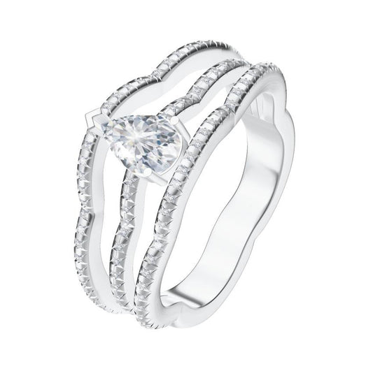 XNE-J97631 plum blossom diamond drop ring