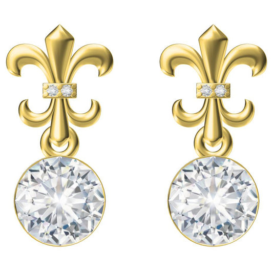 KLX-ES40657364 Maohua white eight arrow stone earrings