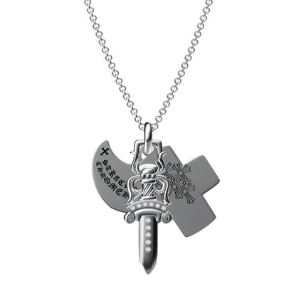 KLX-XL27023581 Diamond Cross Holy Sword Pendant