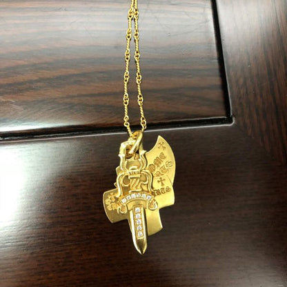 KLX-XL27023581 Diamond Cross Holy Sword Pendant