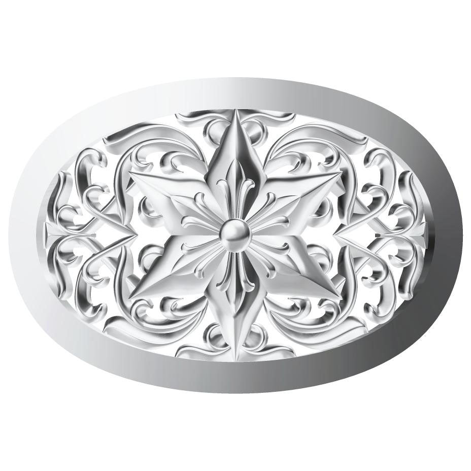 KLX-PGK80042652 light gold oval six-pointed star belt buckle