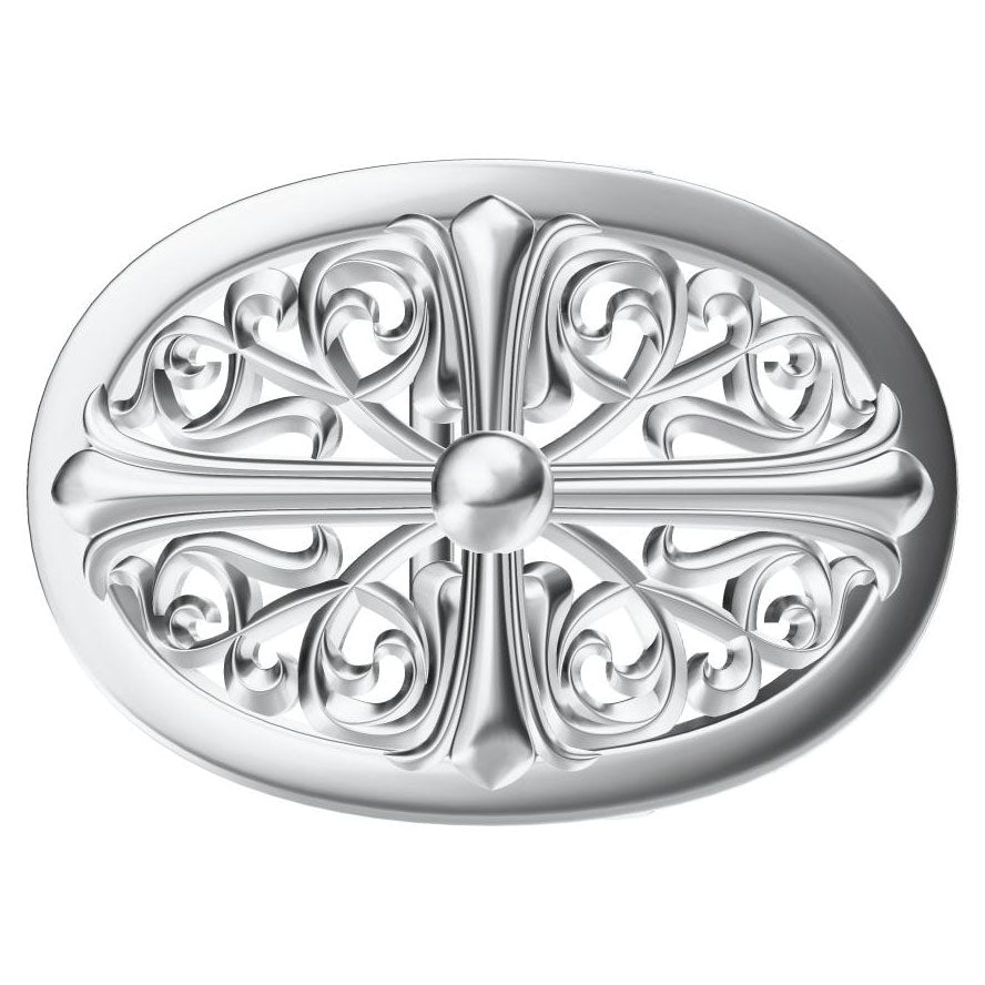 KLX-PGK78155645 light gold oval hollow cross thatch belt buckle