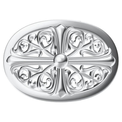 KLX-PGK78155645 light gold oval hollow cross thatch belt buckle