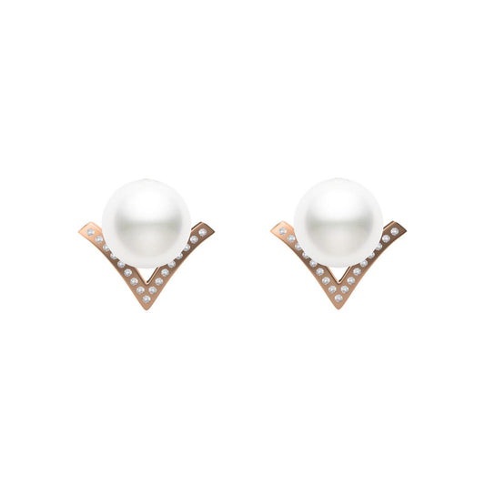 TSQ-006, pearl V-shaped earrings
