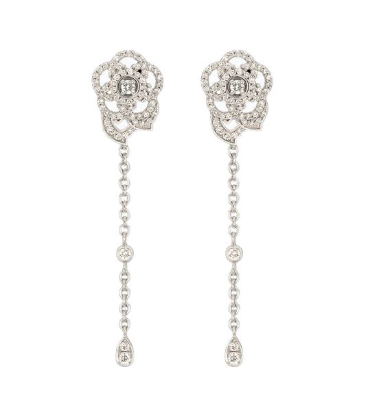 XNE-J3603 camellia full diamond earrings