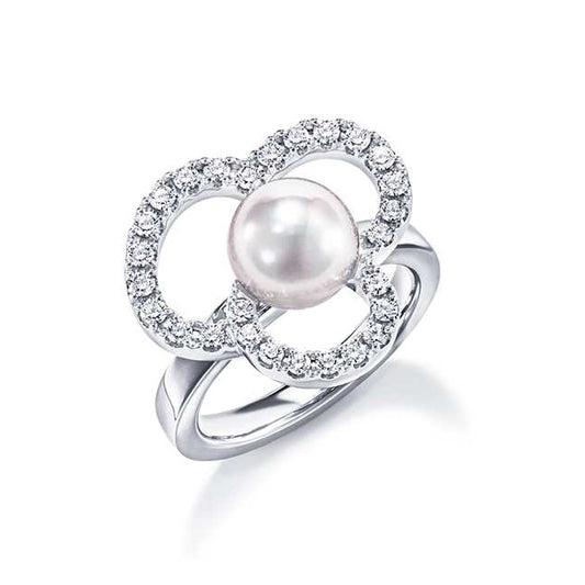 TSQ-643 Pearl Ring, Flower Shape Frame