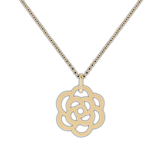 XNE-J10190 Plane Light Golden Flower Pendant
