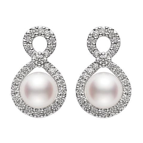 YMB-HE05446U Number 8 (Pearl 8.5mm) Earrings