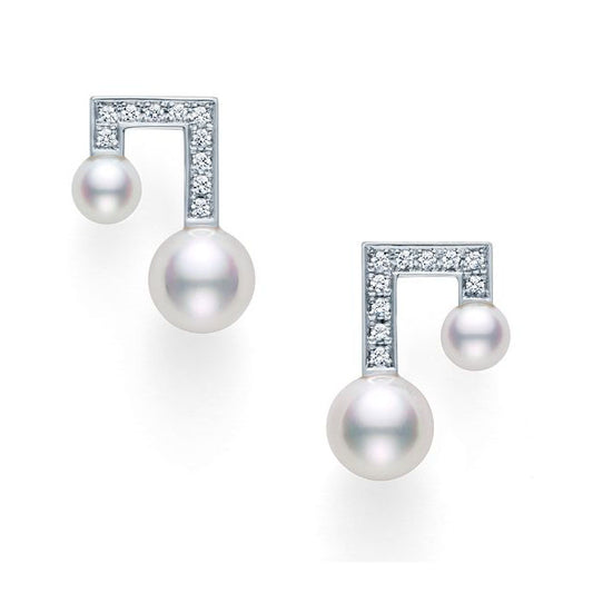 TSQ-E-3979 Pearl note earrings, N-shaped frame