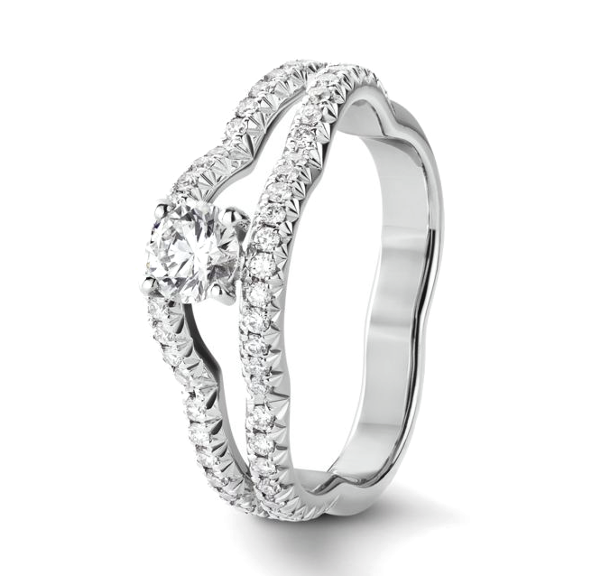 XNE-J3212 four-claw plum blossom ring
