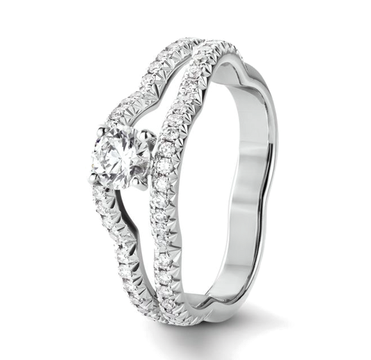 XNE-J3212 four-claw plum blossom ring