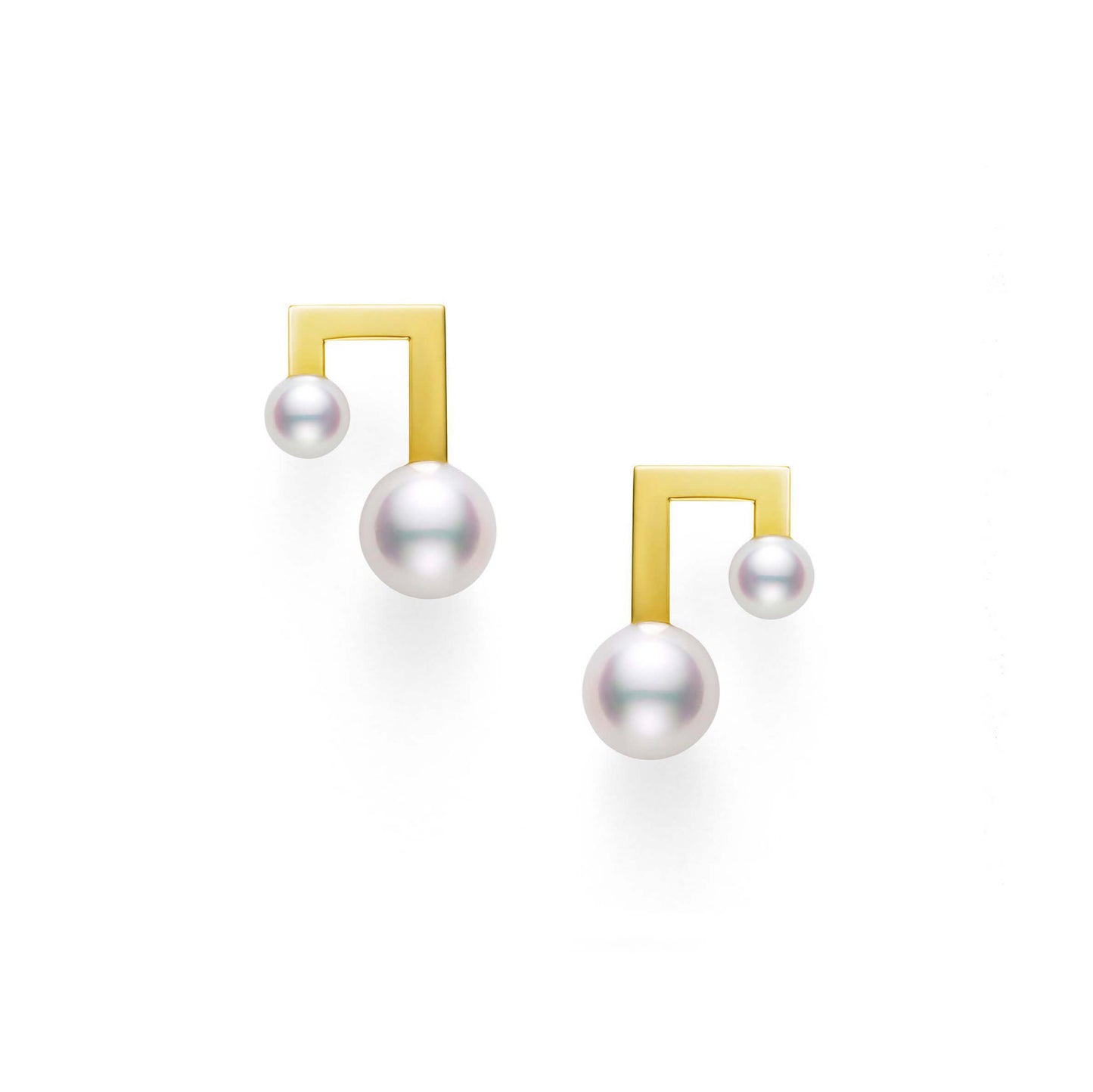 TSQ-E-3980 pearl light gold note earrings