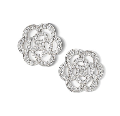 XNE-J10608 13.8mm满钻镂空山茶花耳钉