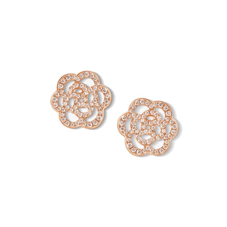 XNE-J10608 13.8mm满钻镂空山茶花耳钉