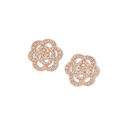 XNE-J10608 13.8mm满钻镂空山茶花耳钉