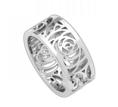 XNE-J3398 8.5mm flat pattern light gold ring narrow version