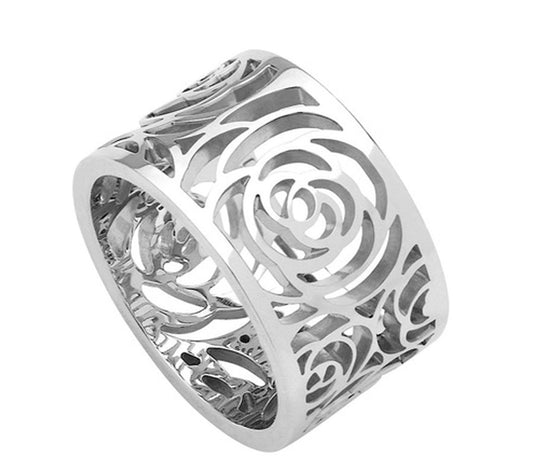 XNE-J33999 13mm pattern light gold ring wide version