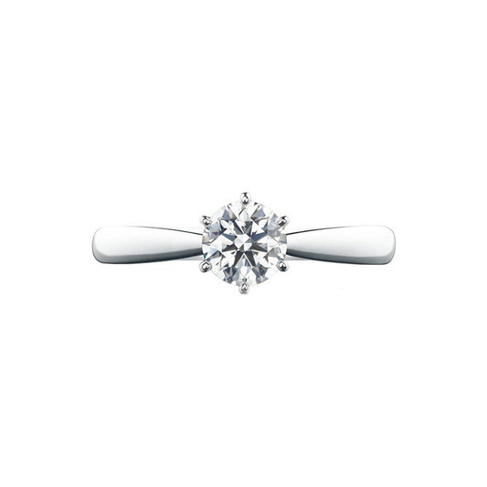 TSQ-726 light gold pointed straight arm ring, six claws, light gold thick and thin arms