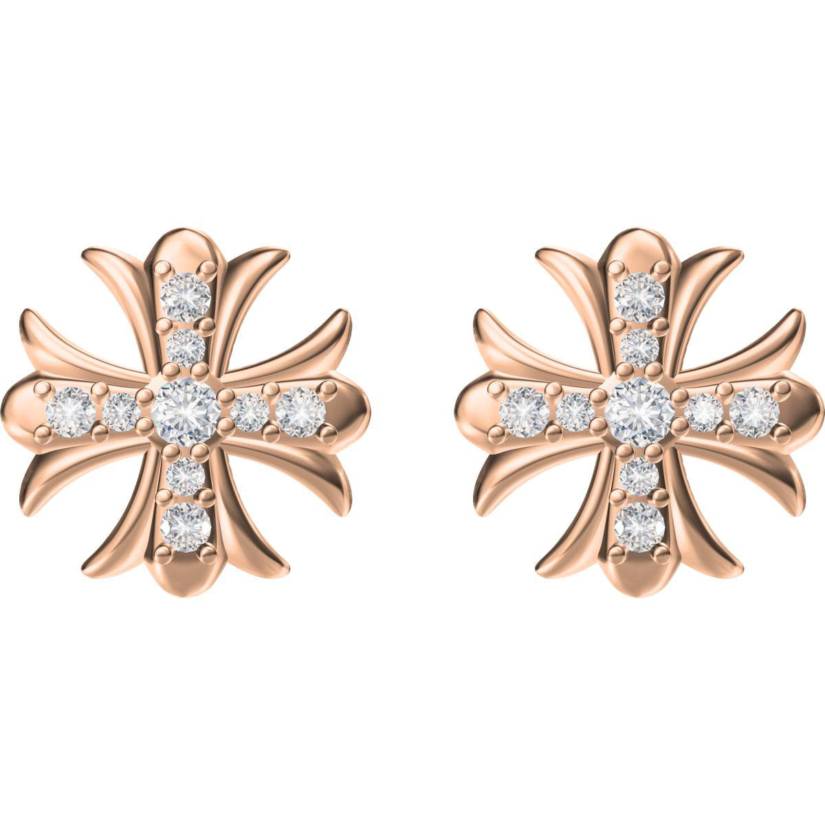 KLX-ES3766103 diamond cross thatch earrings