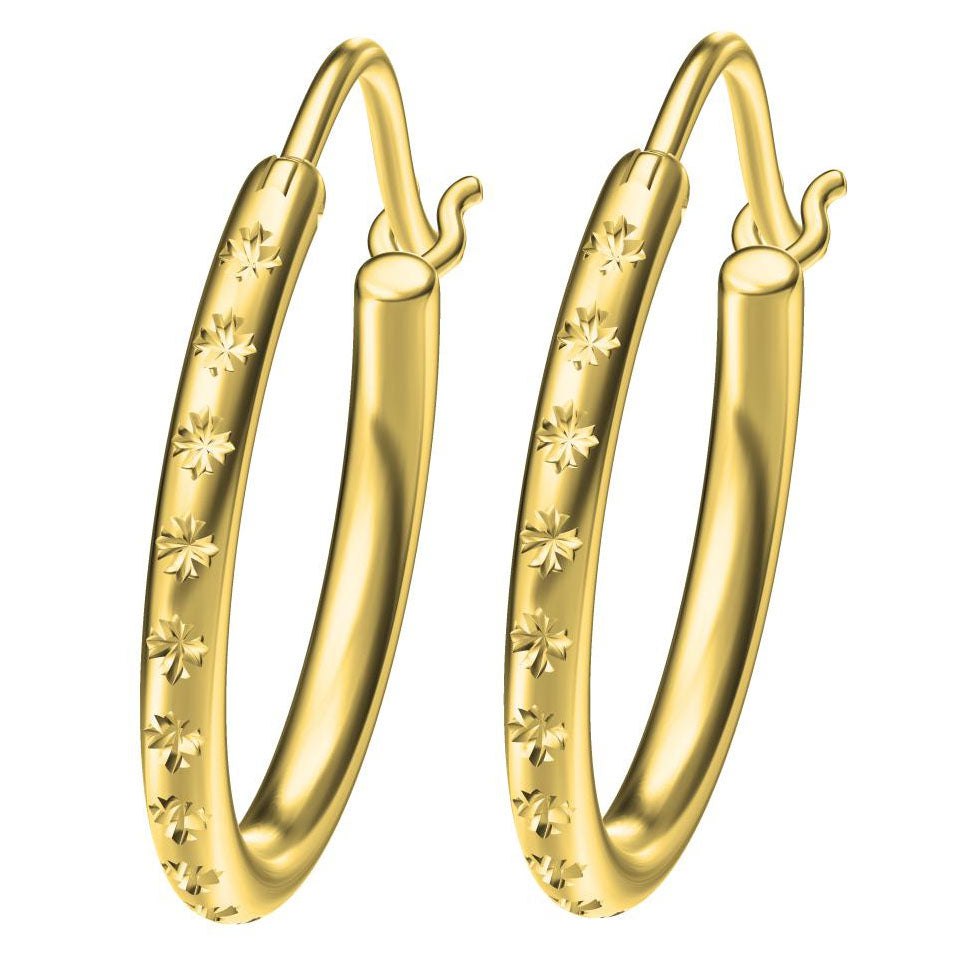 KLX-ES149678 light gold all over cross earrings