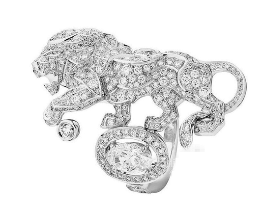 XNE-INFINITE-001 lion full diamond ring