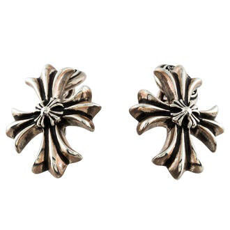 KLX-ES30427975 light gold double cross earrings