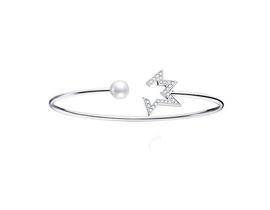 TSQ-BL-0691-18KWG diamond-encrusted fractured star, light gold round wire arm