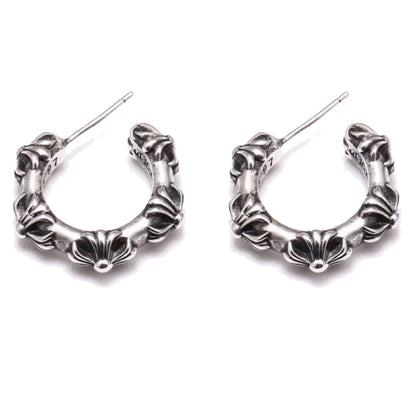 KLX-ES20467687 mixed cross half circle earrings