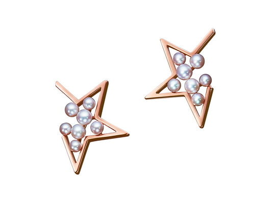 TSQ-516-Notch Star Multi-Pearl Stud Earrings