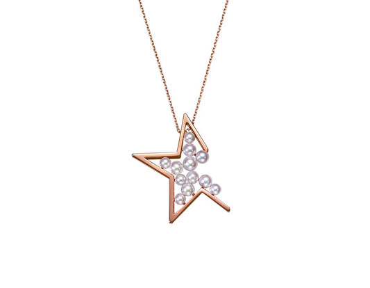 TSQ-PC-16335-18KSG Fractured Star Multi-Pearl Pendant