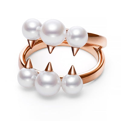 TSQ-279danger signature claw multi-pearl light gold ring