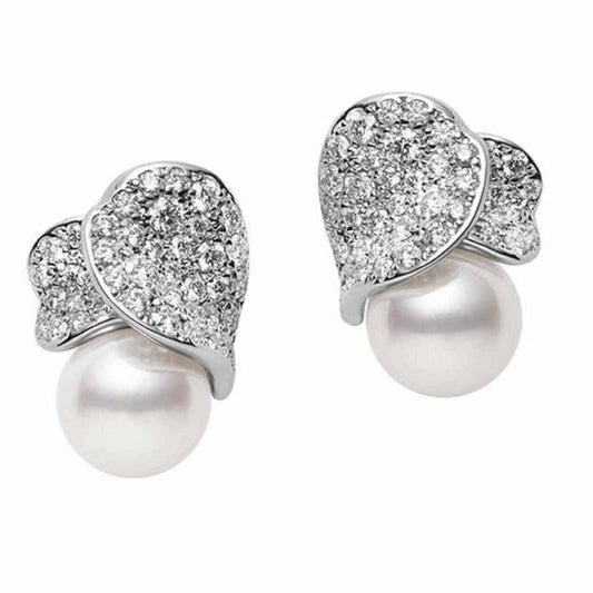 YMB-PE01690PU two leaf earrings 7.7MM